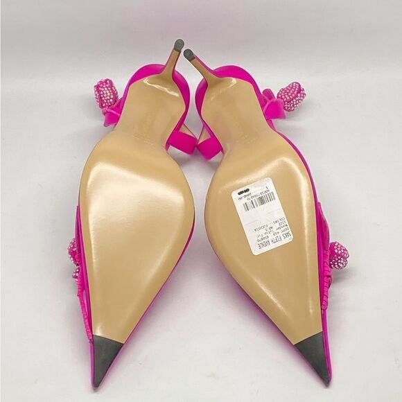 Mach & Mach Wonder Tulip 95MM Silk & Crystal Slingback Pumps size 40.5 - Picture 14 of 15